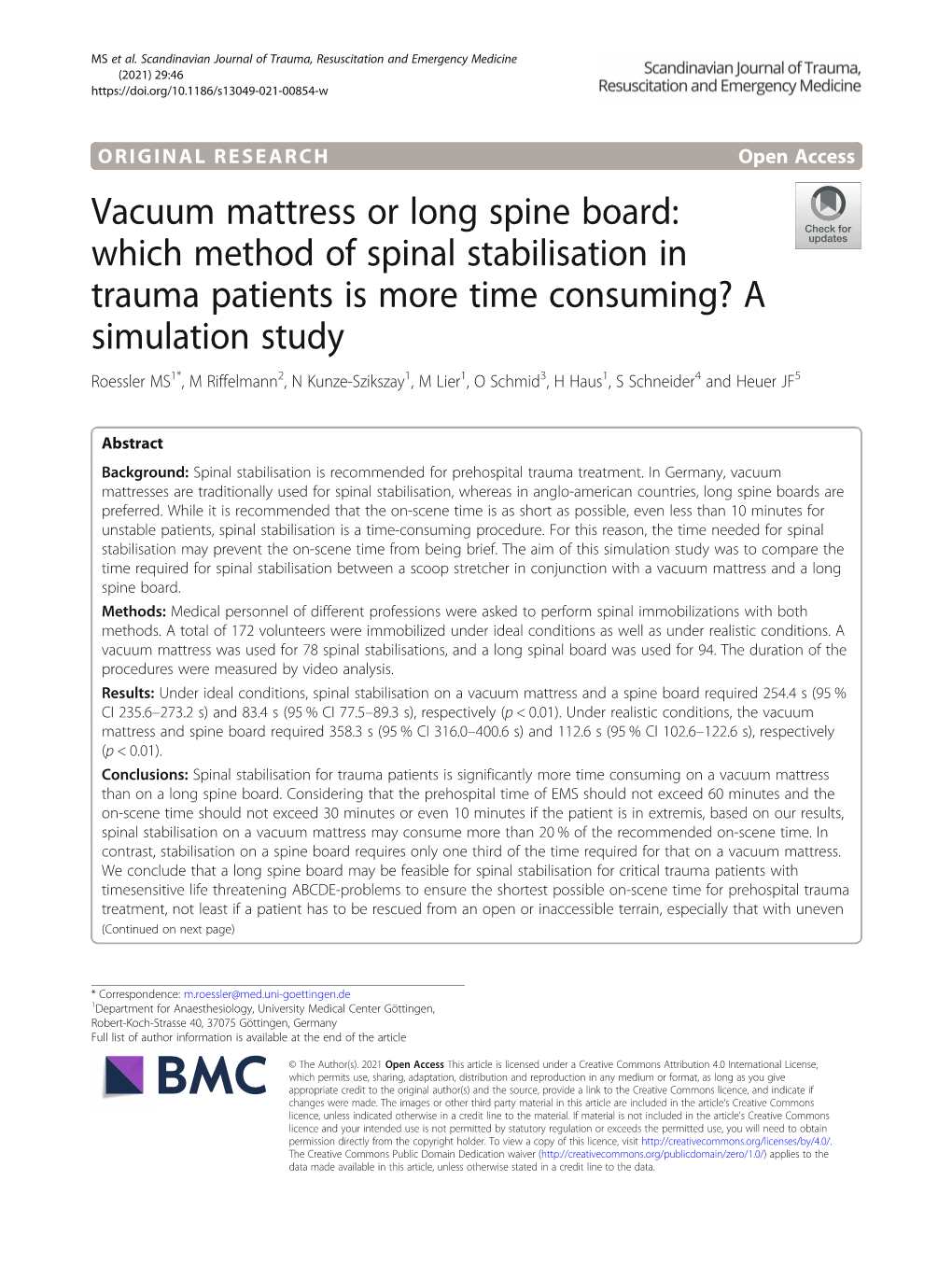 Vacuum Mattress Or Long Spine Board: Which Method of Spinal Stabilisation
