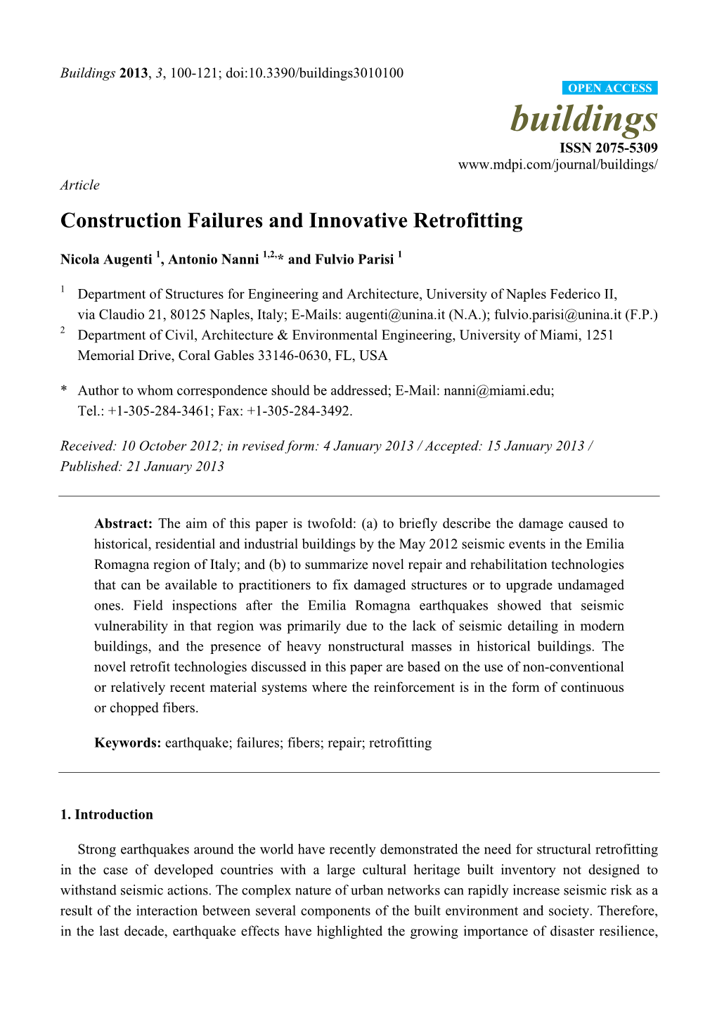 Construction Failures and Innovative Retrofitting