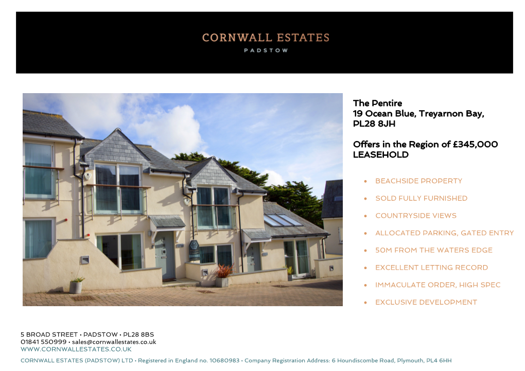 The Pentire 19 Ocean Blue, Treyarnon Bay, PL28 8JH Offers in The