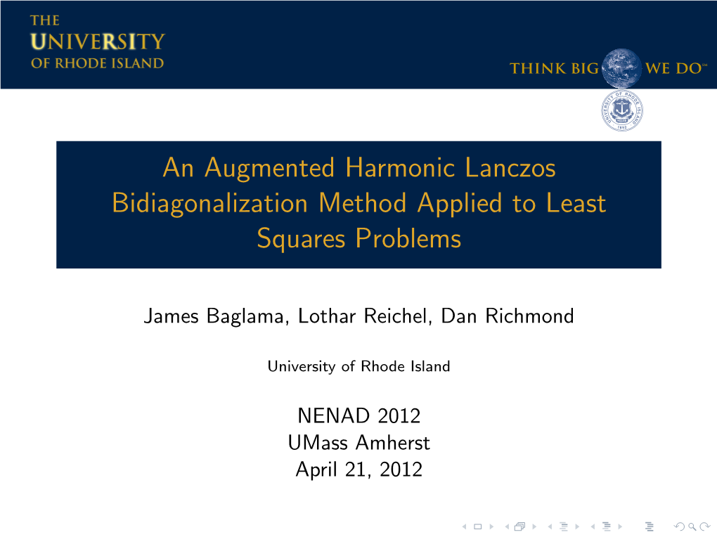 An Augmented Harmonic Lanczos Bidiagonalization Method Applied to Least Squares Problems