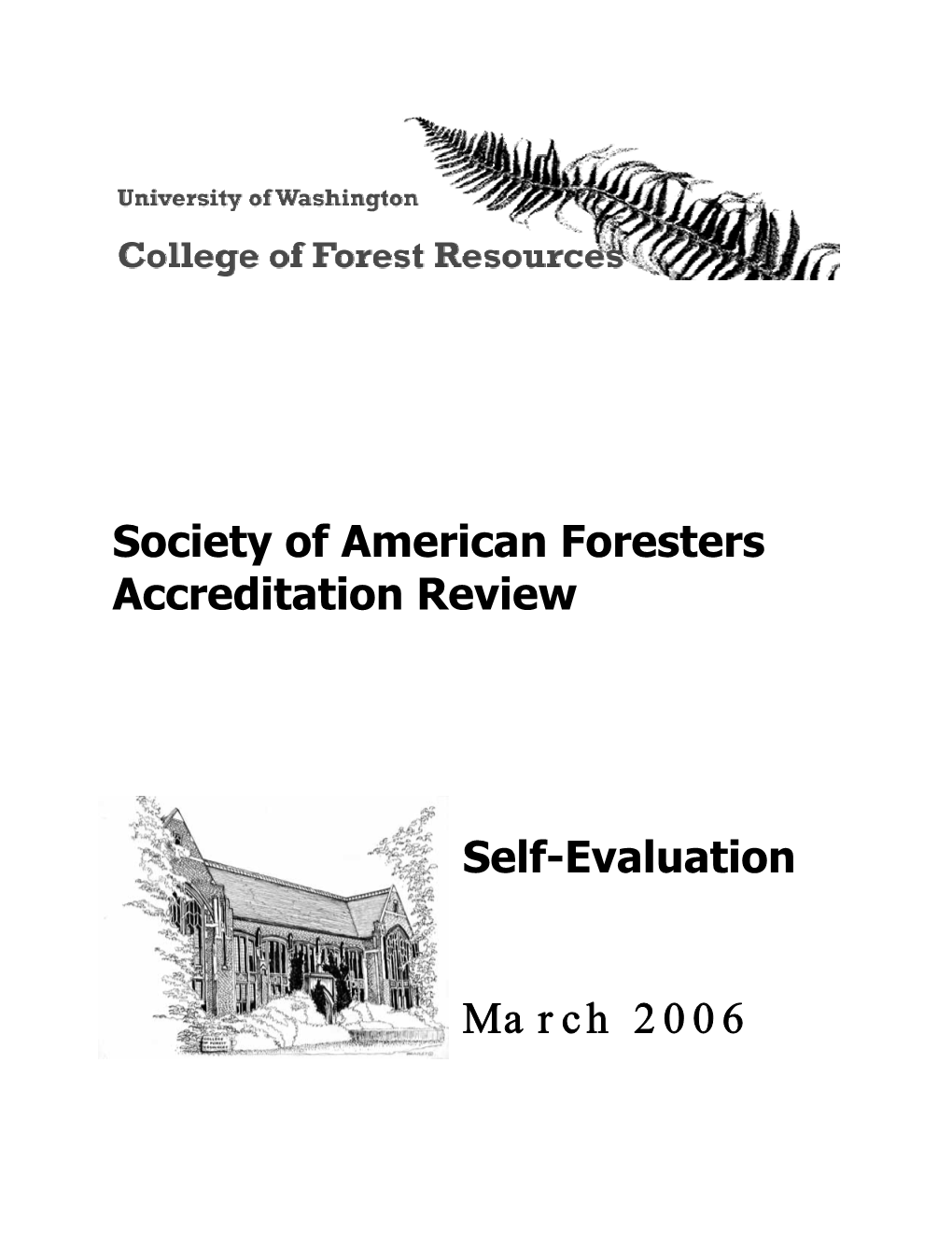 Society of American Foresters Accreditation Review Self
