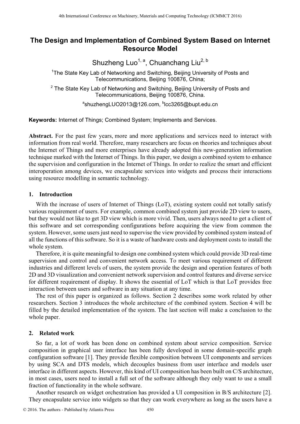 The Design and Implementation of Combined System Based on Internet Resource Model Shuzheng