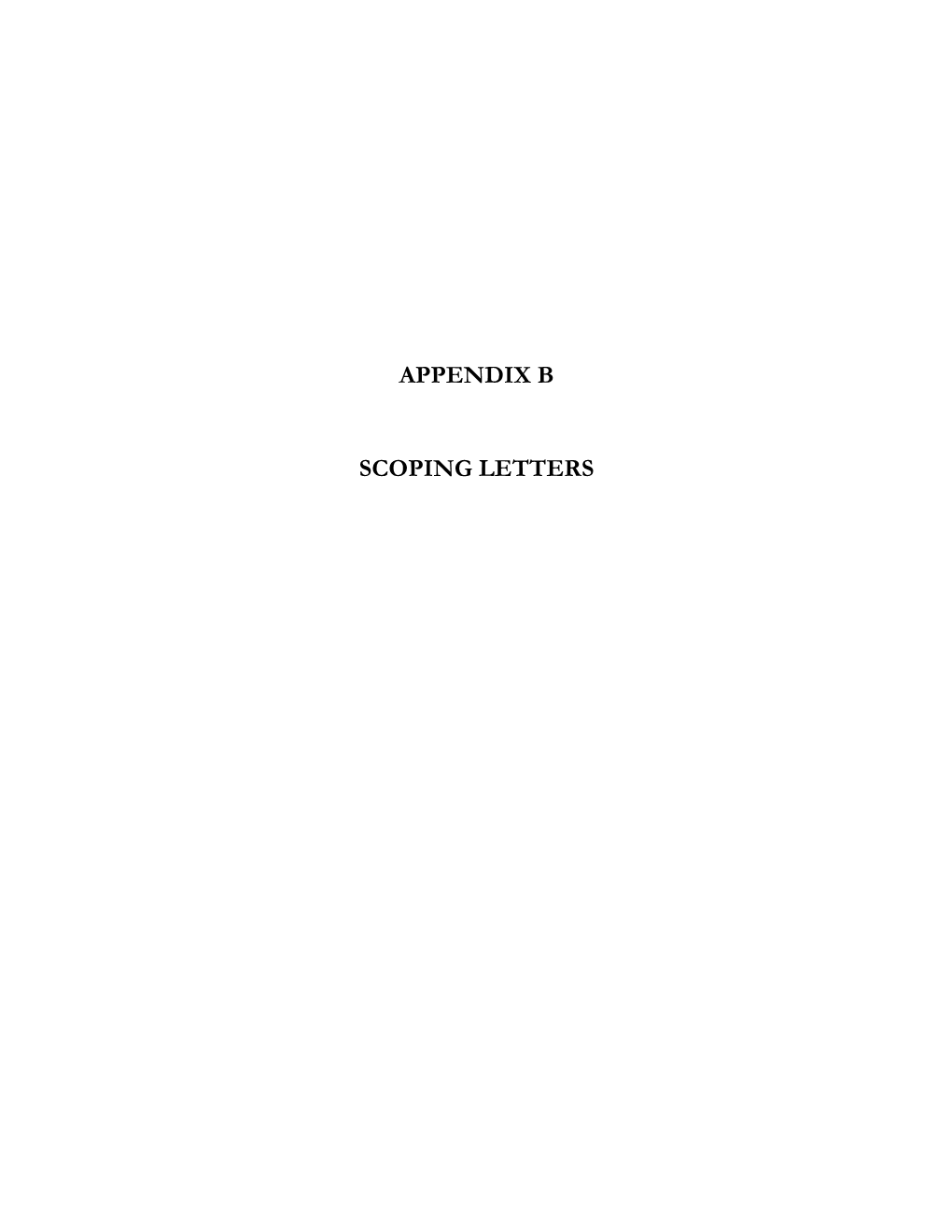 Appendix B Scoping Letters