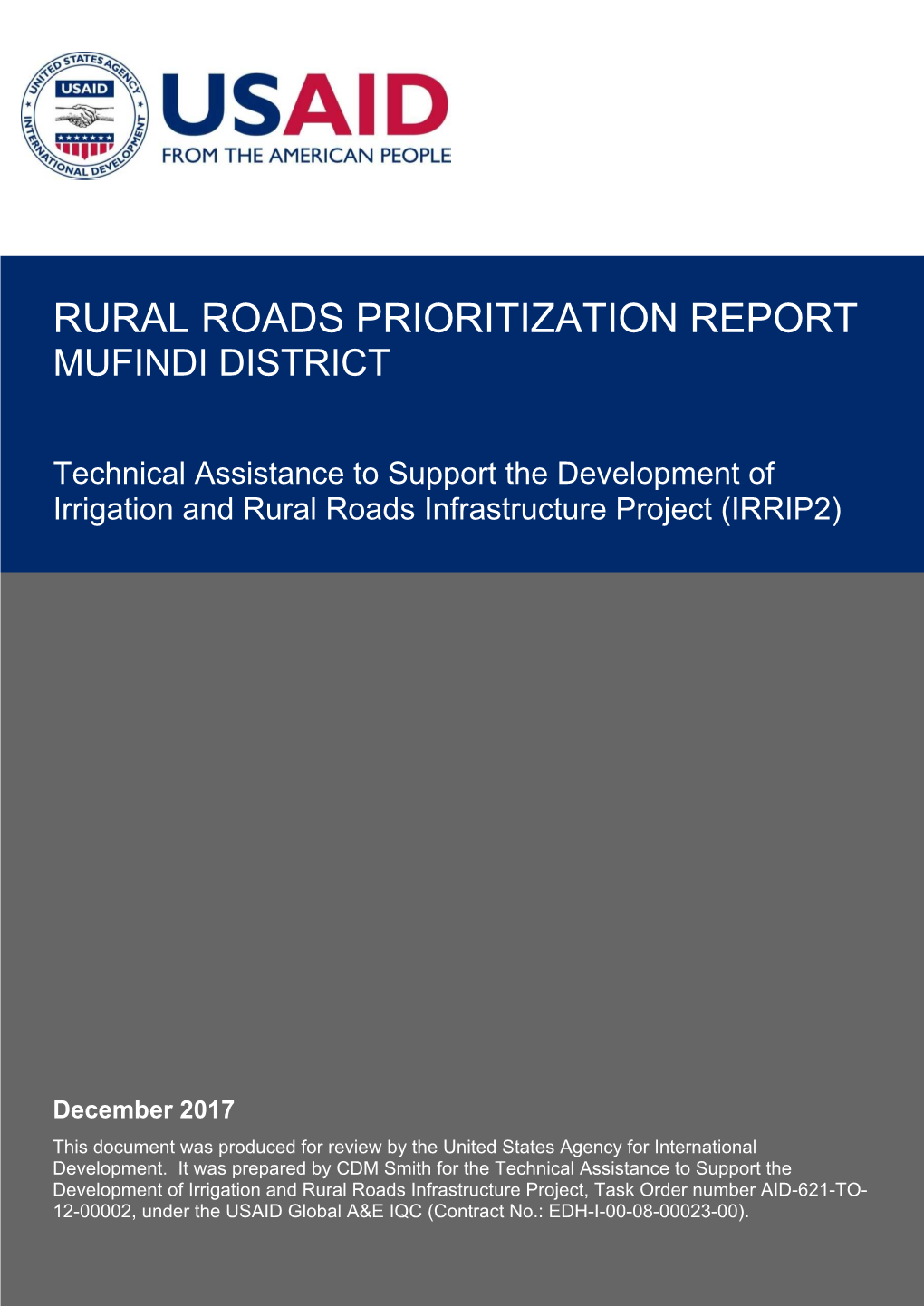 Rural Roads Prioritization Report Mufindi District