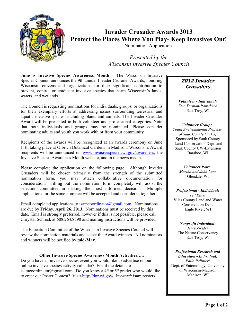 Wisconsin Invasive Species Council