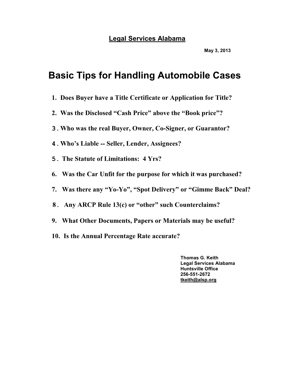 Basic Tips for Handling Automobile Cases