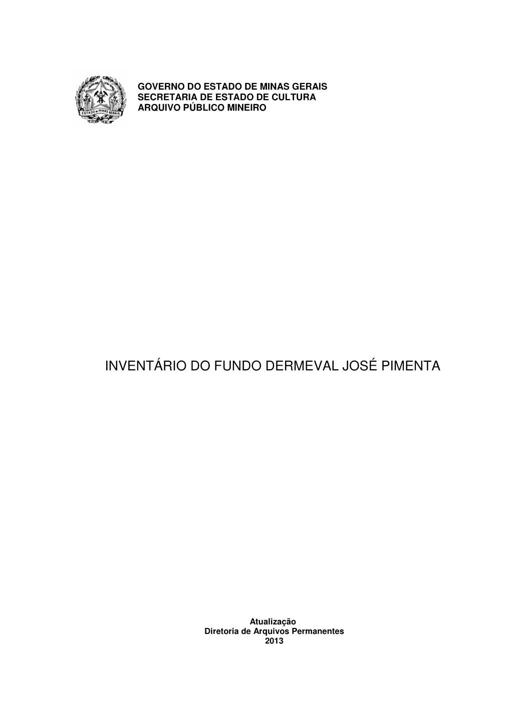 Inventário Do Fundo Dermeval José Pimenta