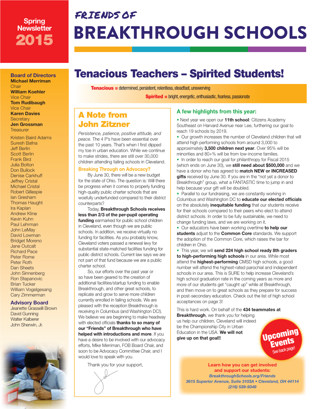 Tenacious Teachers – Spirited Students!