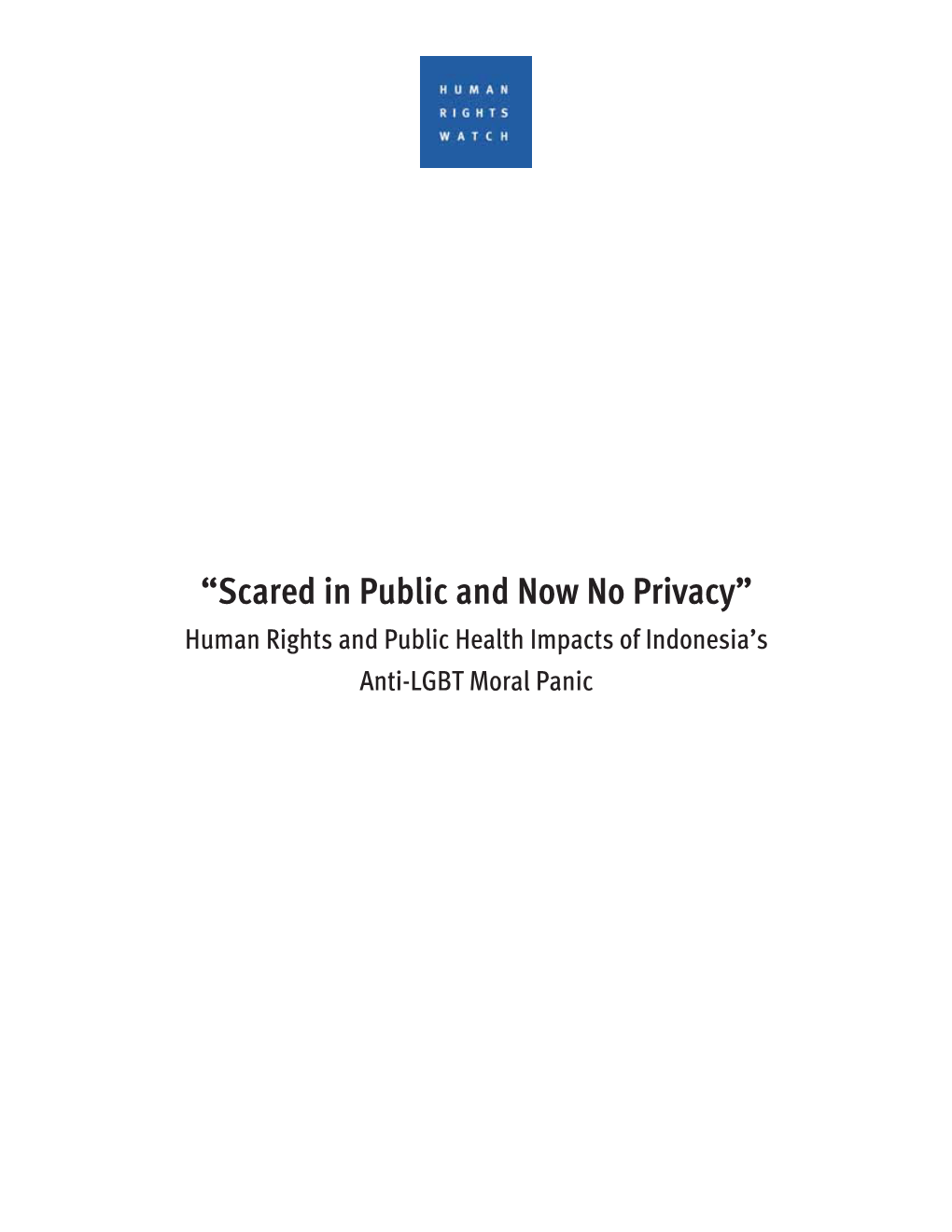 Human Rights and Public Health Impacts of Indonesia's Anti-LGBT