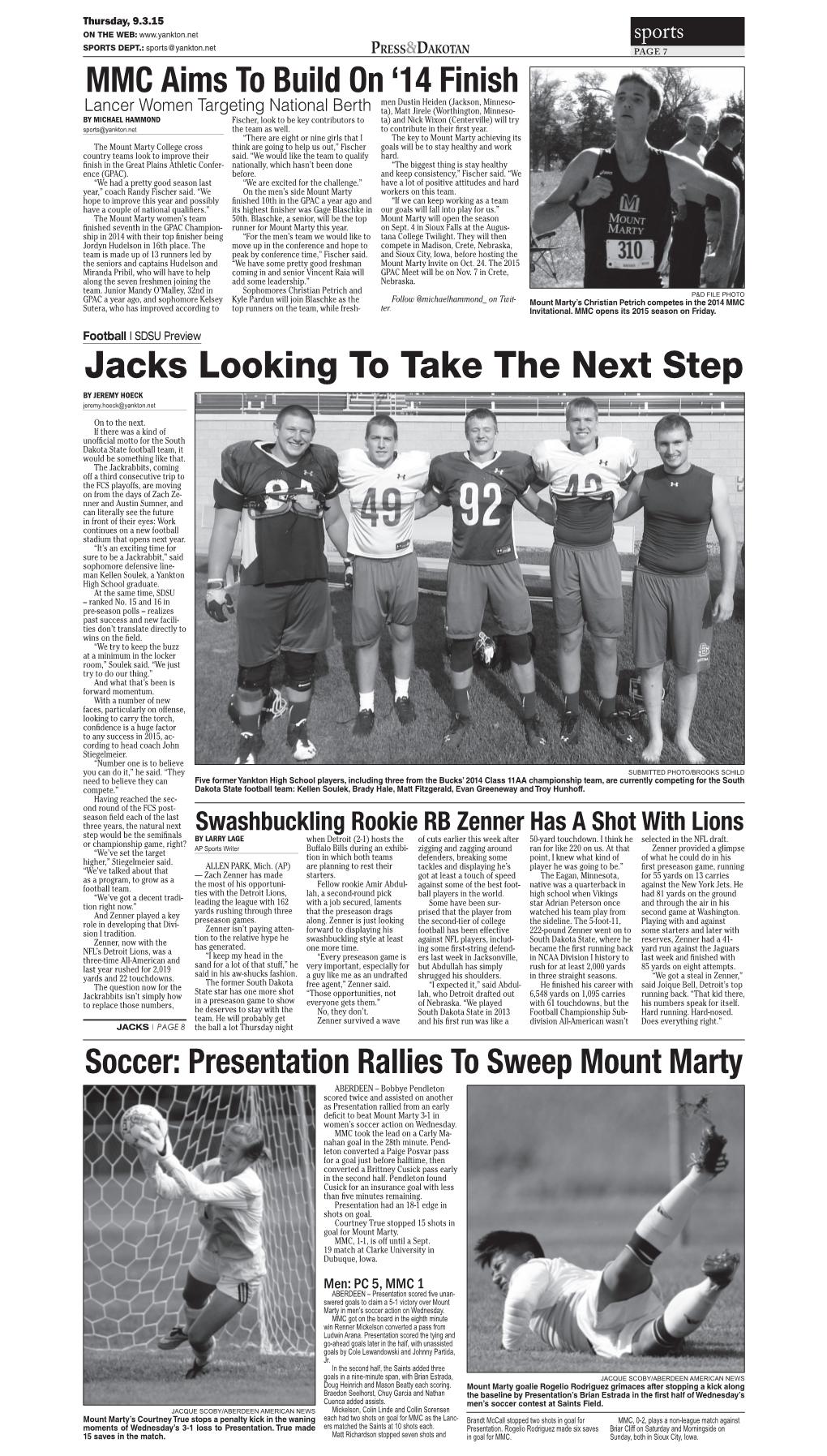 Jacks Looking to Take the Next Step by JEREMY HOECK Jeremy.Hoeck@Yankton.Net on to the Next