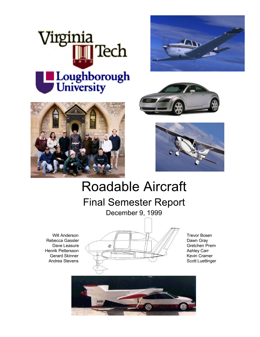 Roadable Aircraft Final Semester Report December 9, 1999