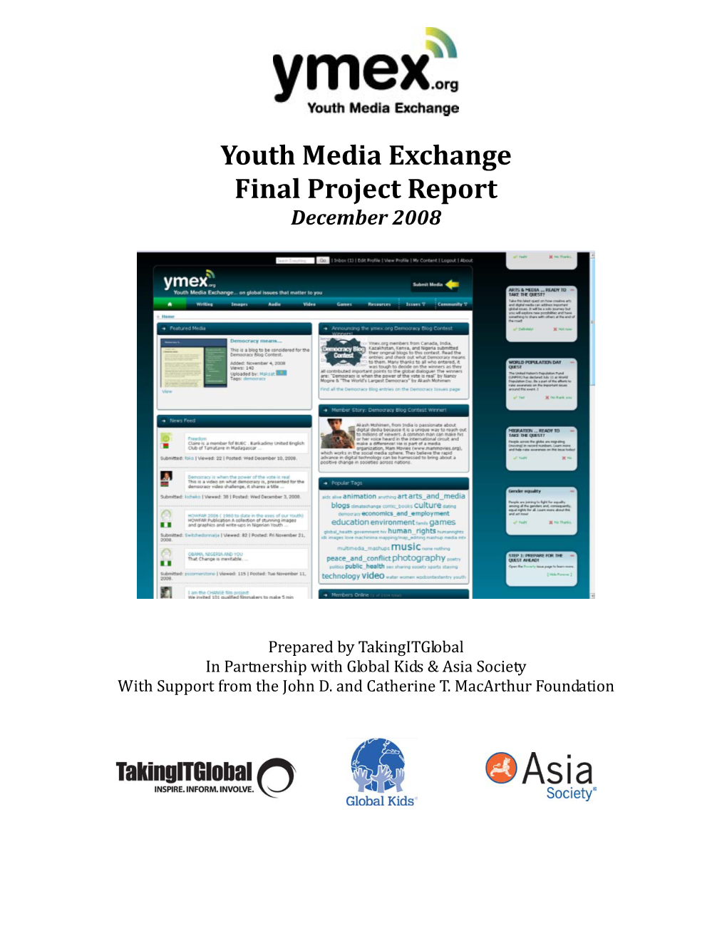 Youth Media Exchange Final Project Report December 2008