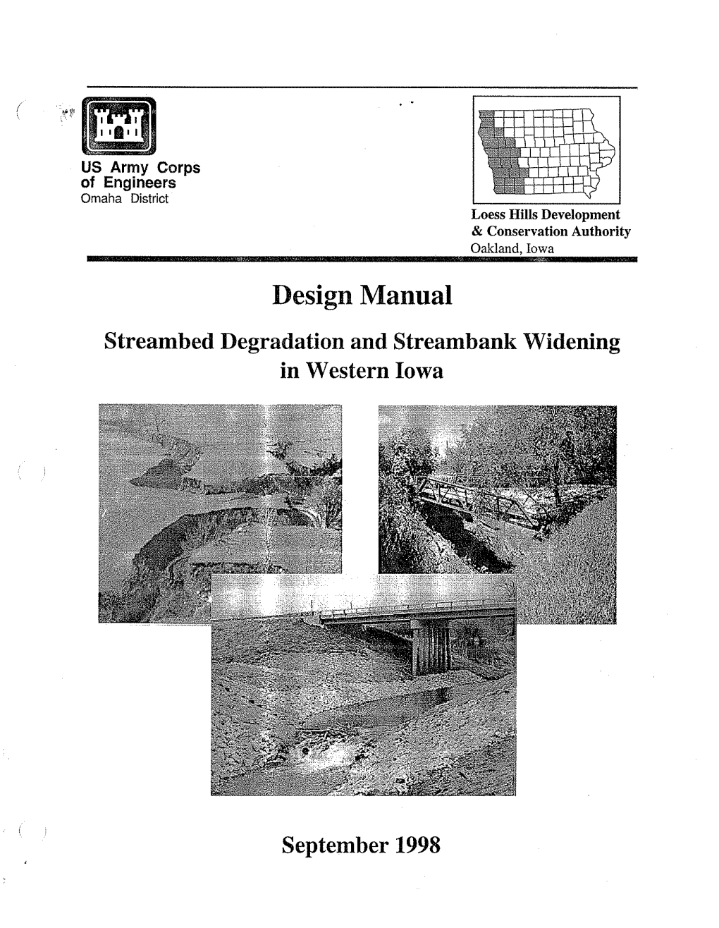 Design Manual Streambed Degradation and Streambank Widening in Western Iowa