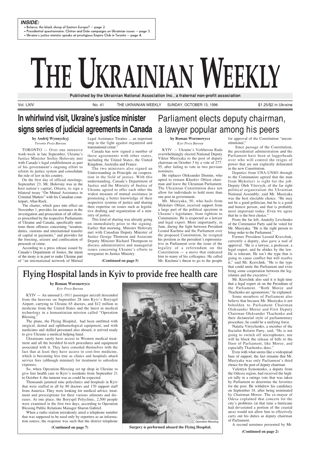 The Ukrainian Weekly 1996, No.41