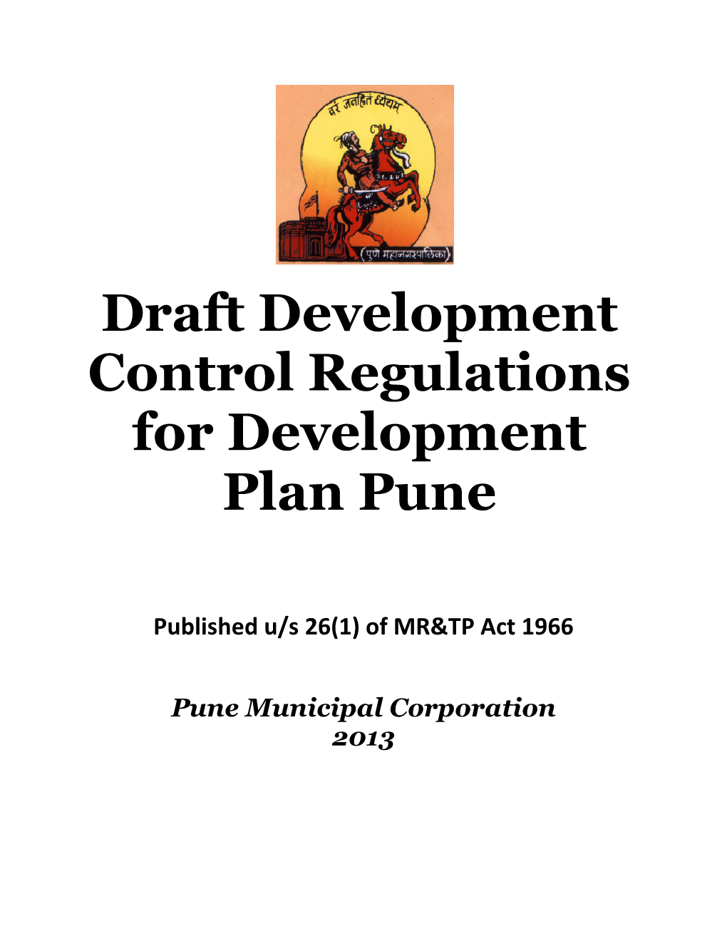 Draft Development Control Regulations for Development Plan