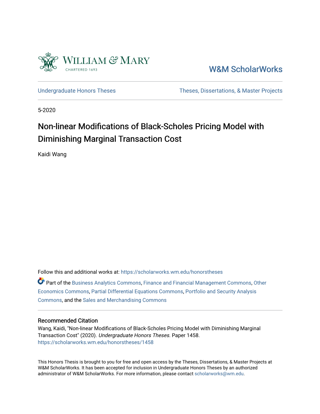 Non-Linear Modifications of Black-Scholes Pricing Model with Diminishing Marginal Transaction Cost