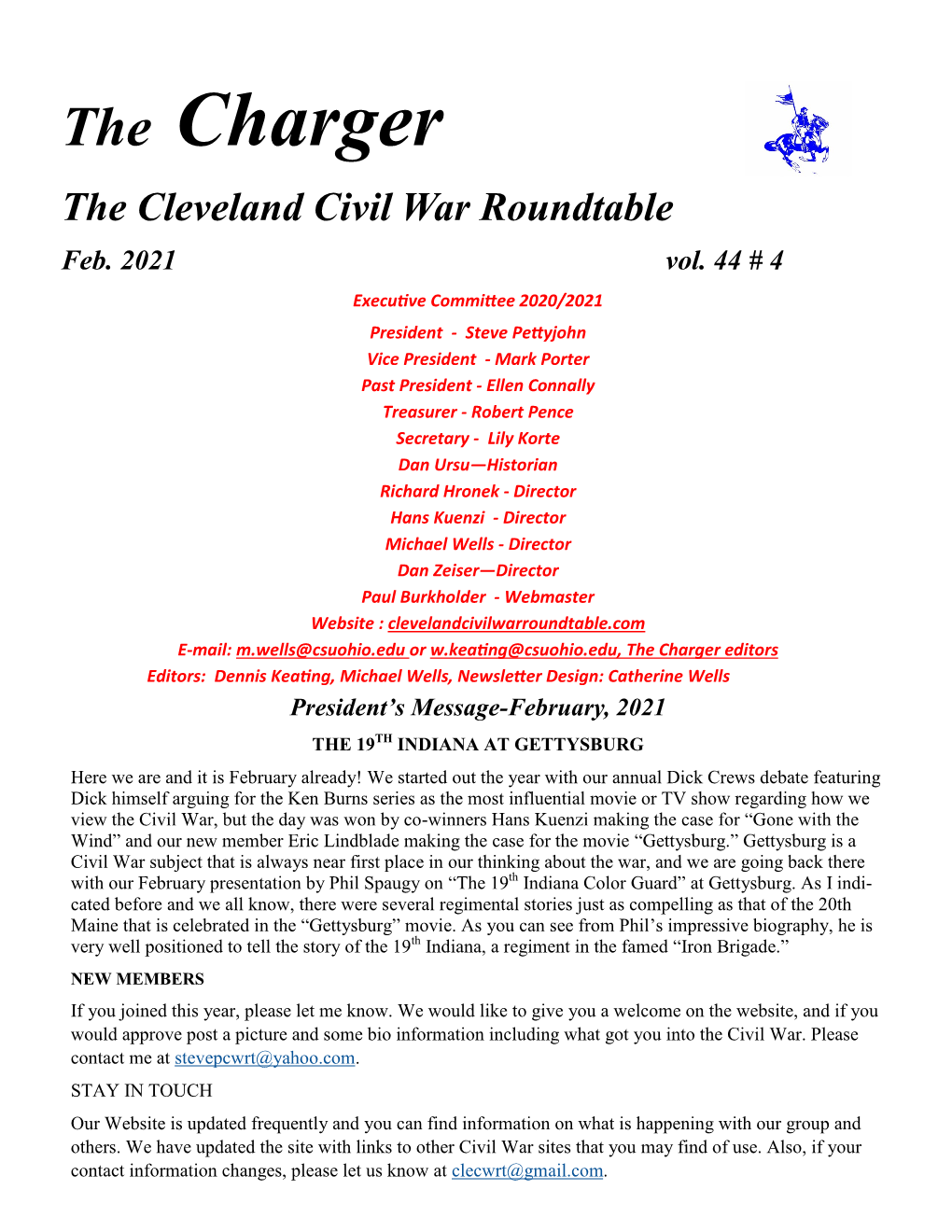 The Charger the Cleveland Civil War Roundtable Feb