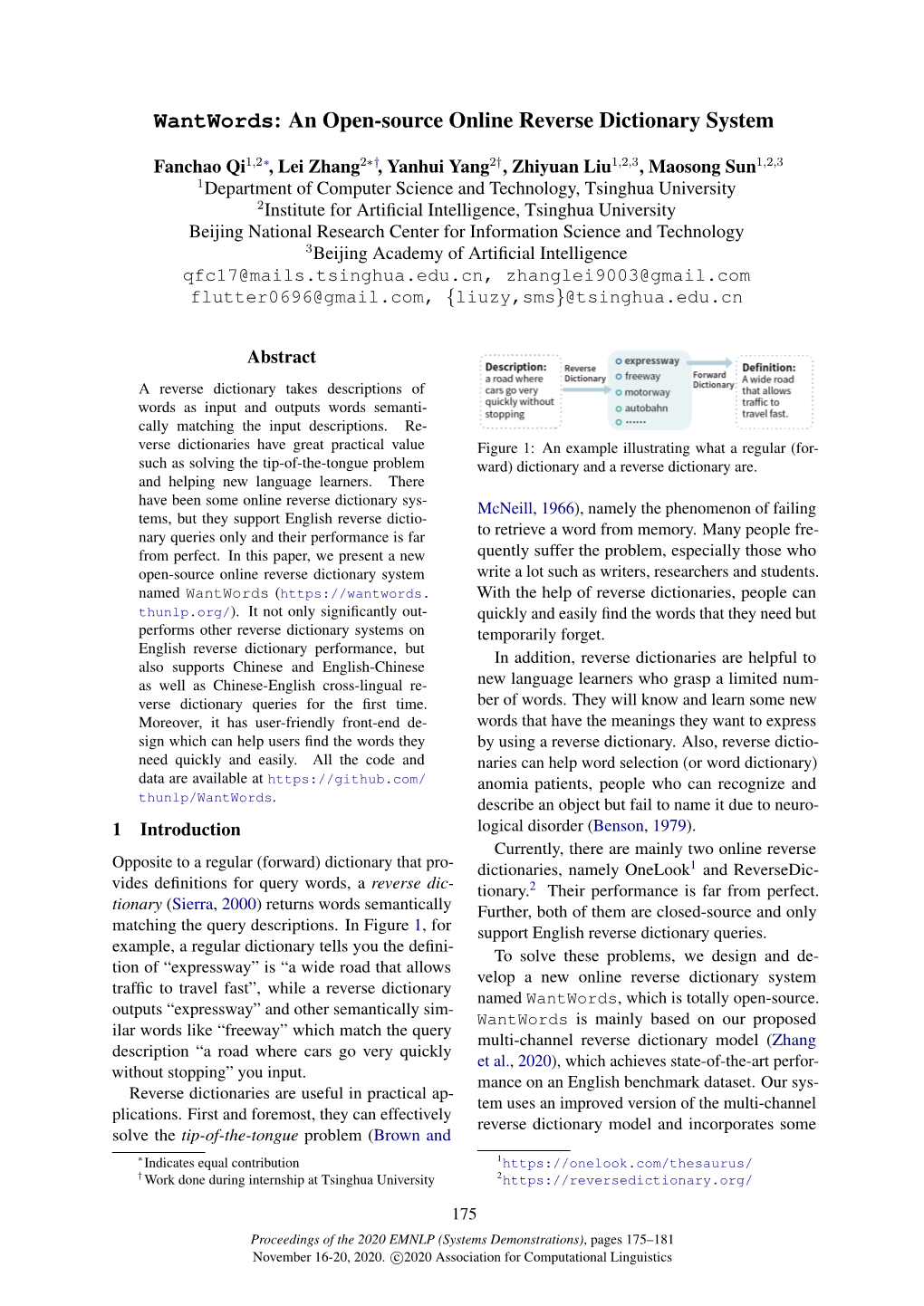 An Open-Source Online Reverse Dictionary System