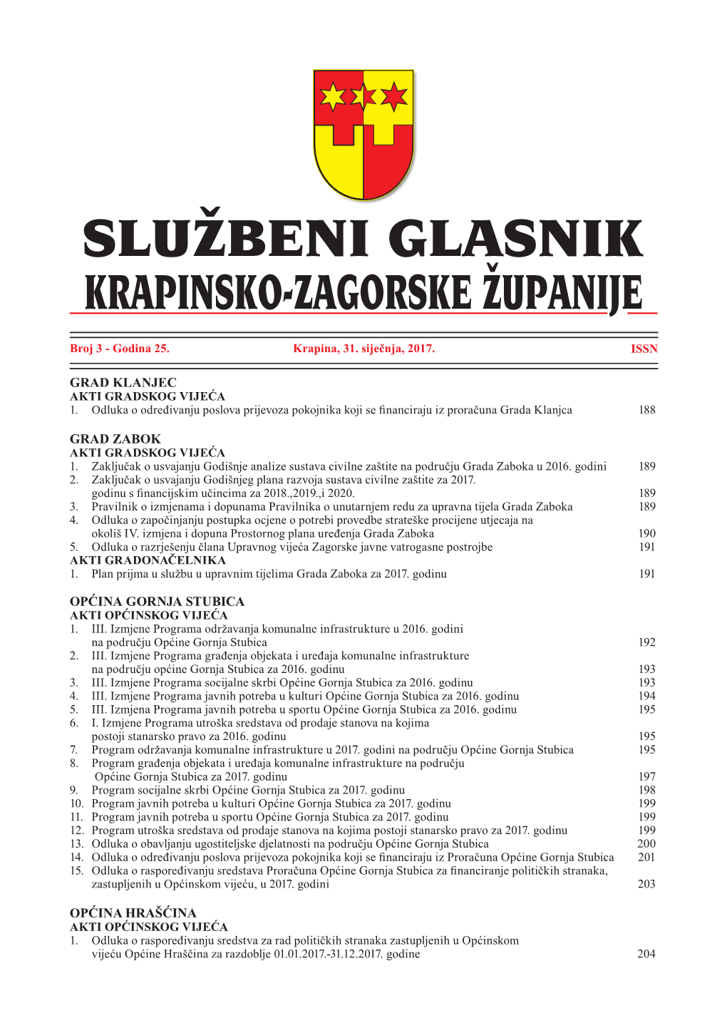 Grad Klanjec Grad Zabok Općina Gornja Stubica