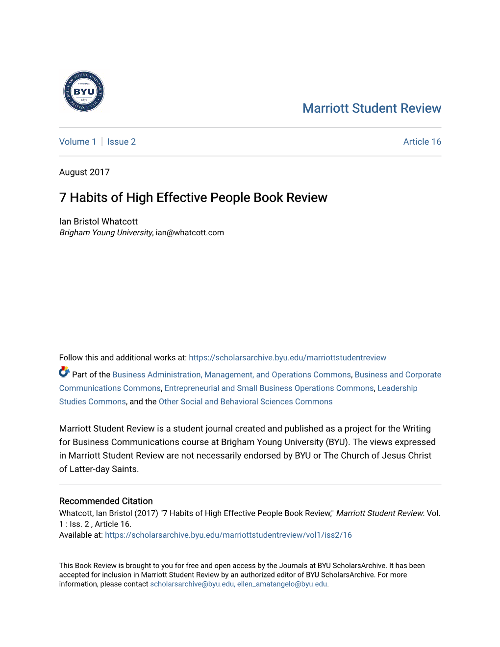 7 Habits of High Effective People Book Review