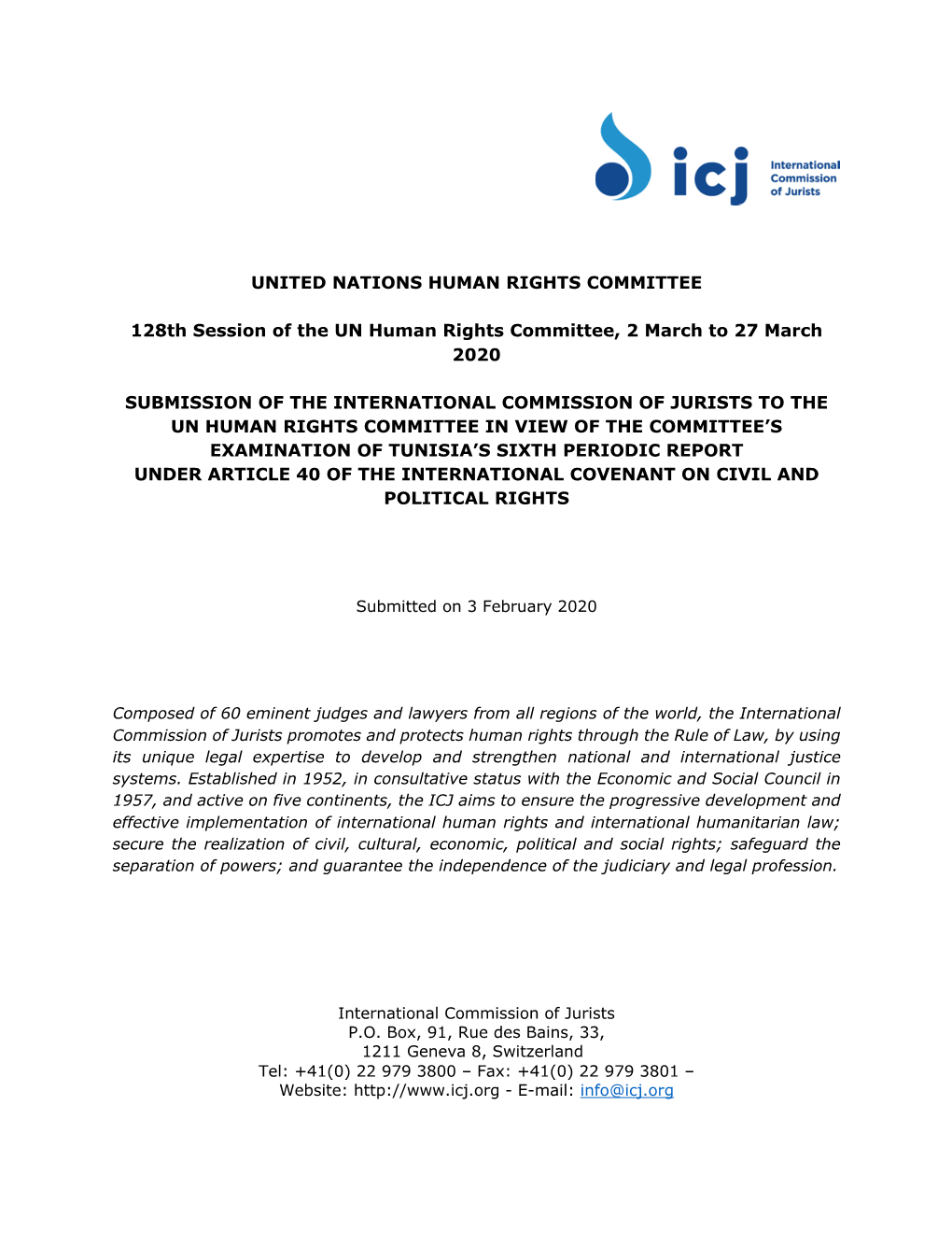 Final Icj Tunisia Human Rights Committee Submission 3 Feb