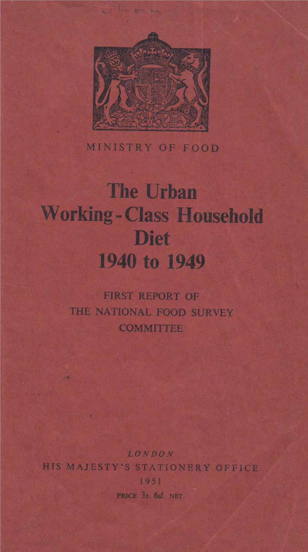 The Urban Working-Class Household Diet 1940-1949