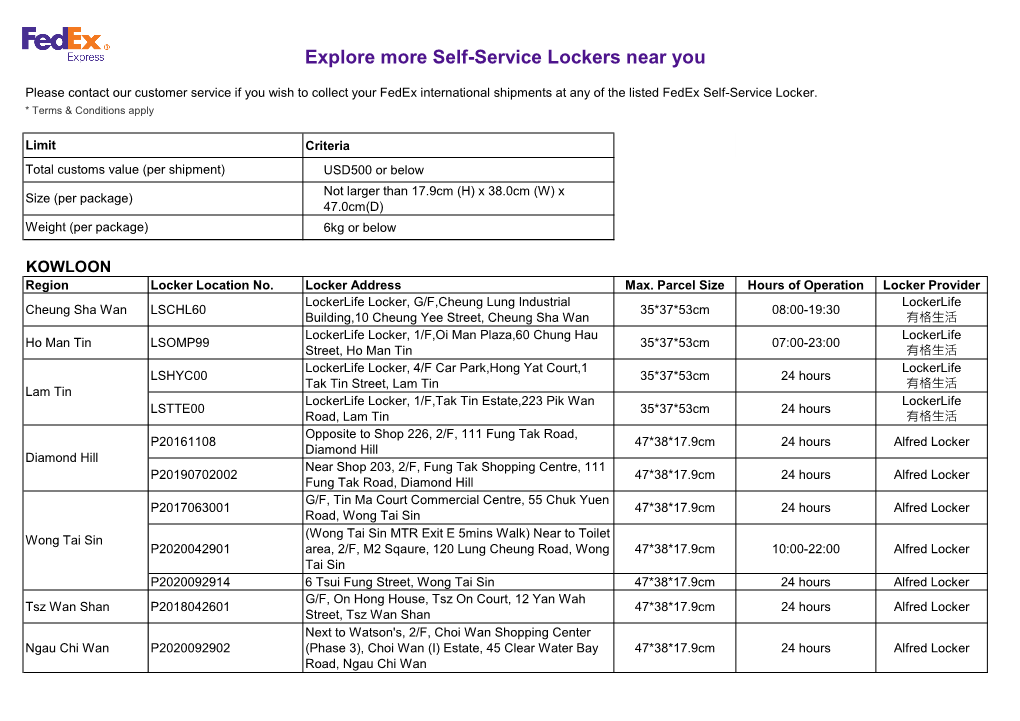 Explore More Self-Service Lockers Near You