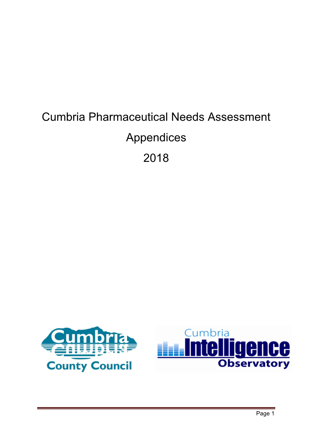 Cumbria Pharmaceutical Needs Assessment 2018: Appendices
