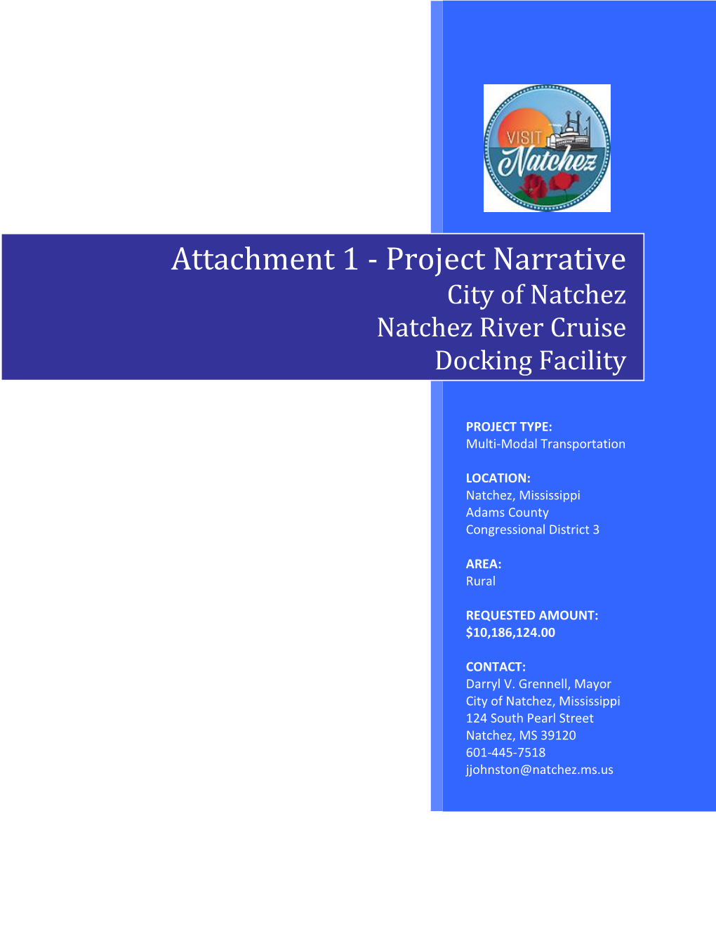 Attachment 1 - Project Narrative City of Natchez