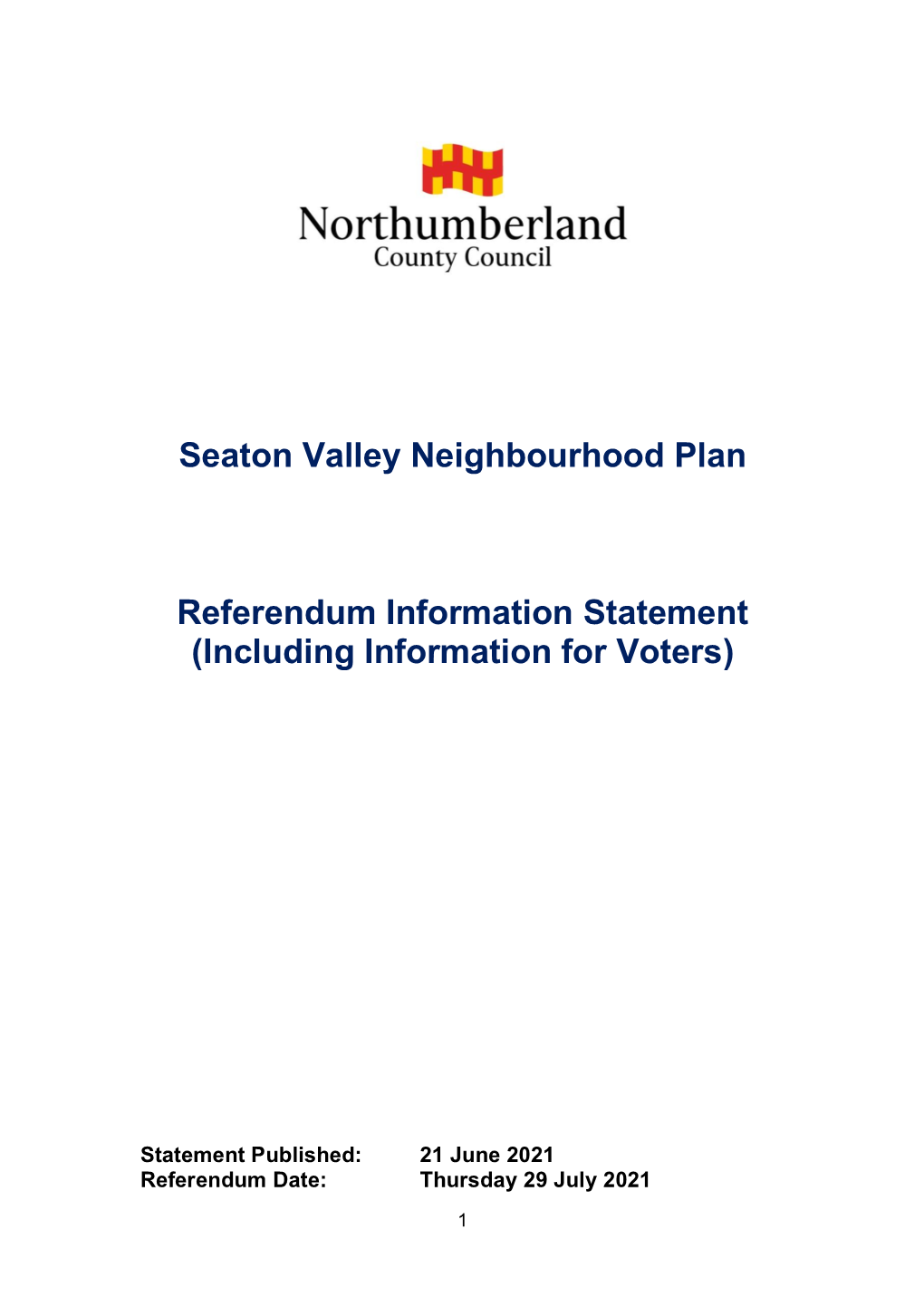 Seaton Valley Neighbourhood Plan