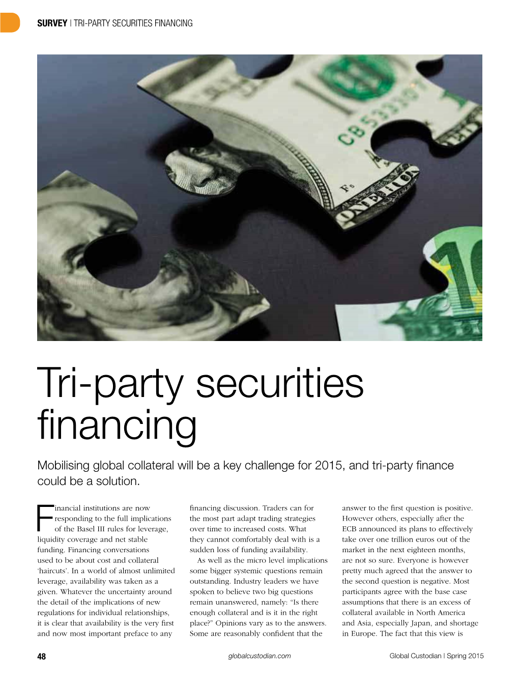 Tri-Party Securities Financing