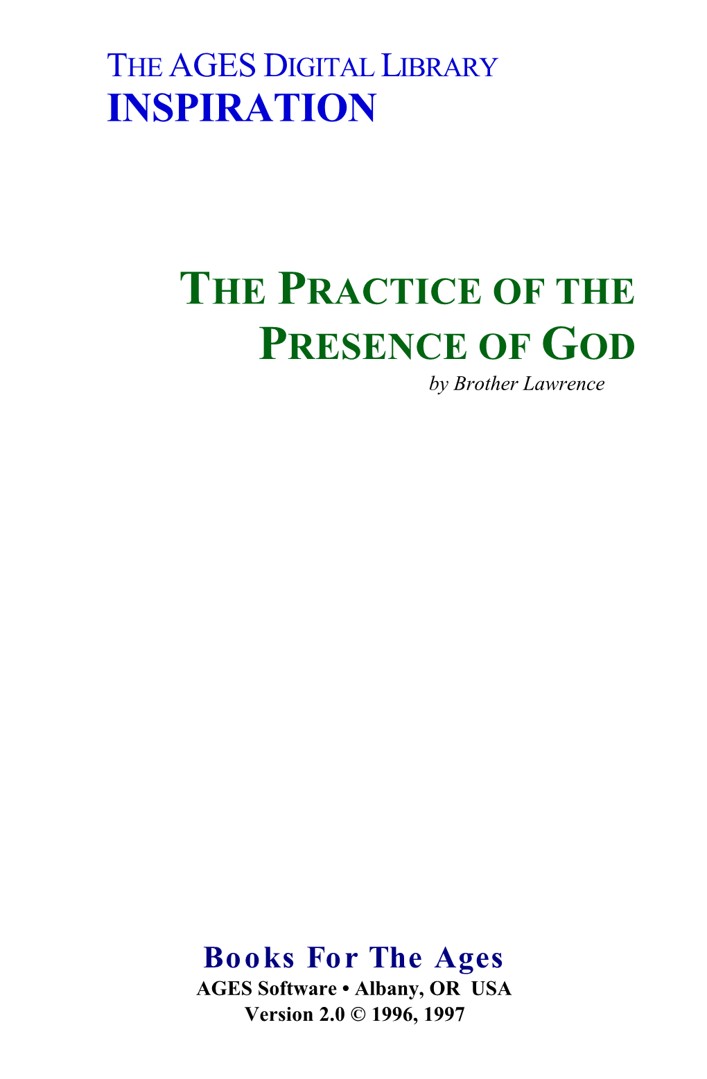 Practice of Presence Of