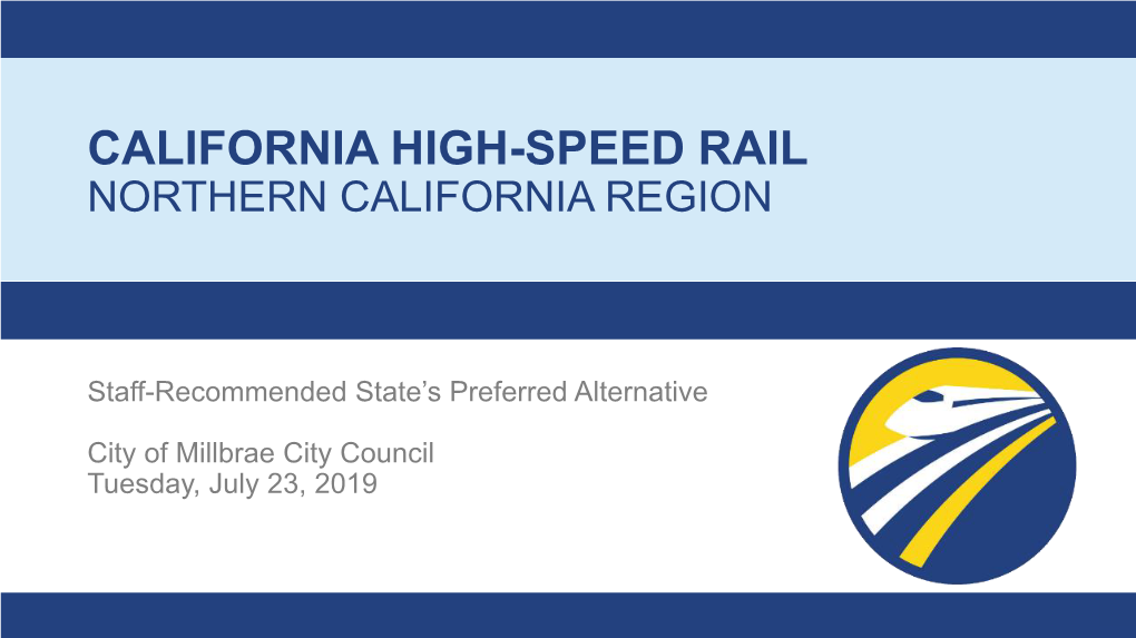 California High-Speed Rail Northern California Region