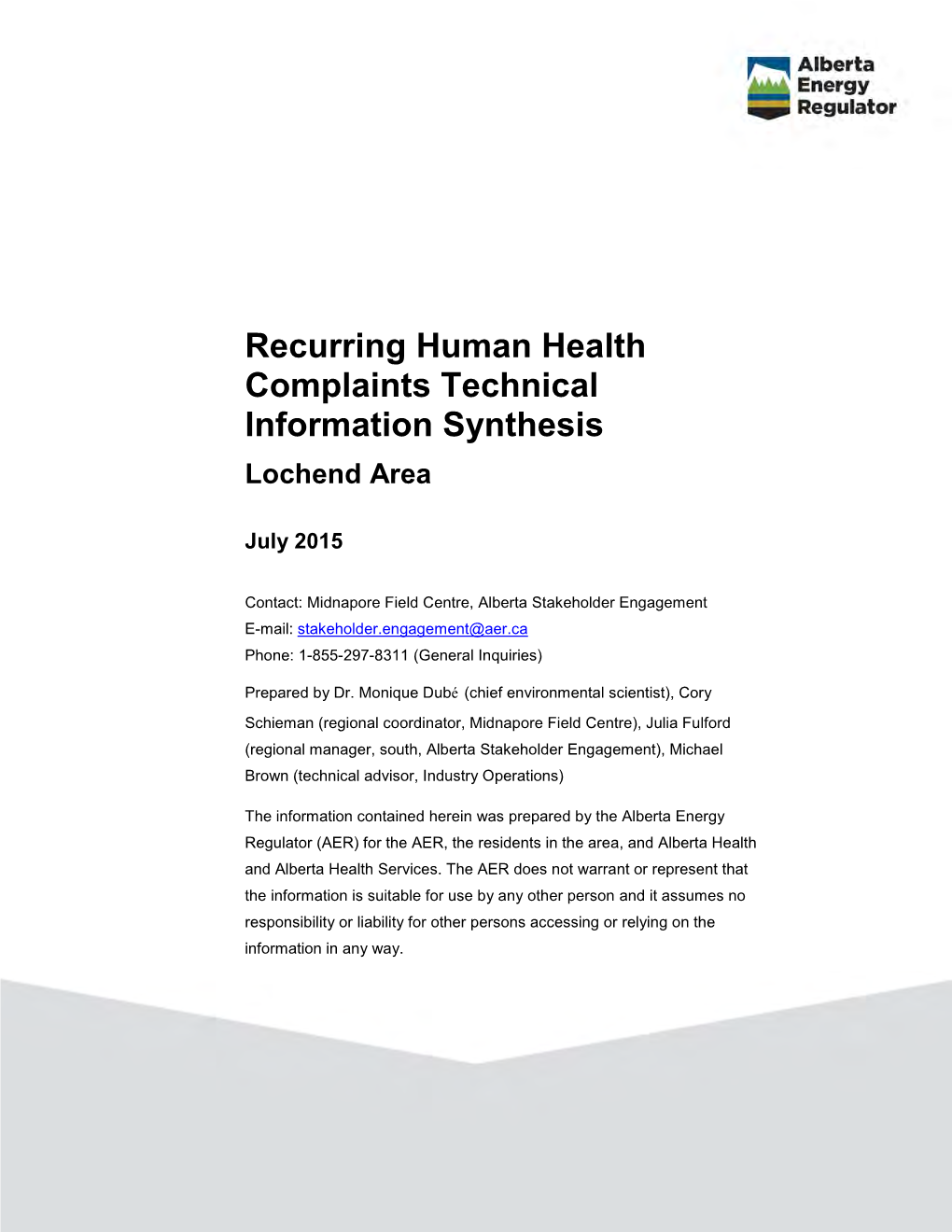 Recurring Human Health Complaints Technical Information Synthesis