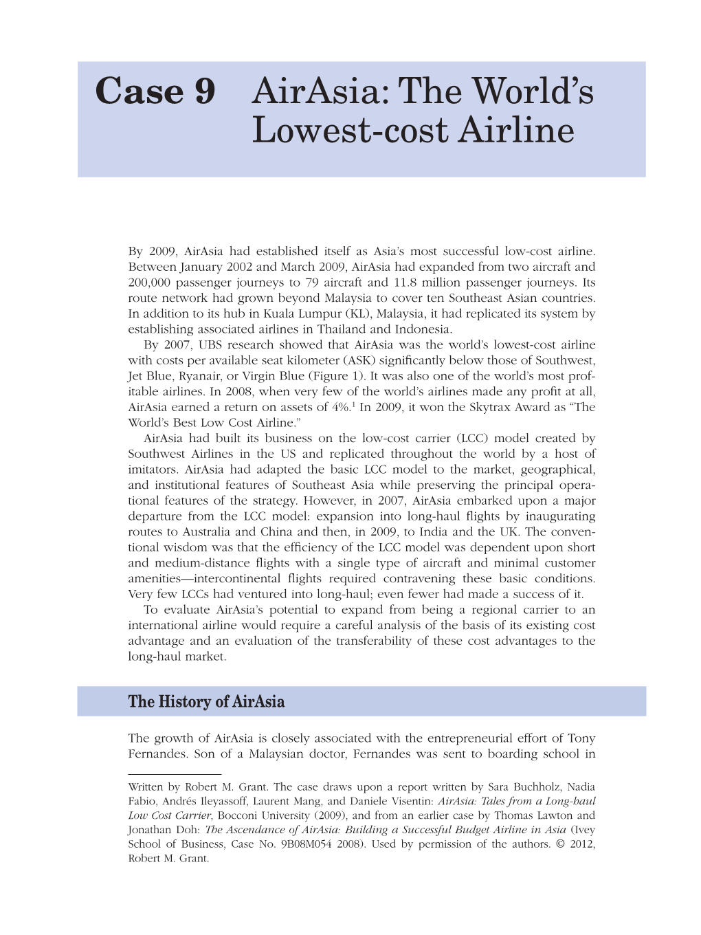 Case 9 Airasia: the World's Lowest-Cost Airline