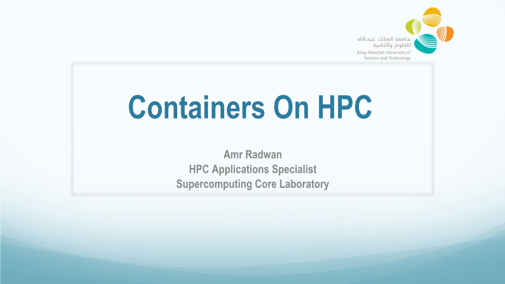 Containers on HPC