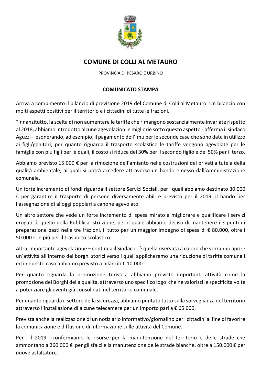 Comune Di Colli Al Metauro