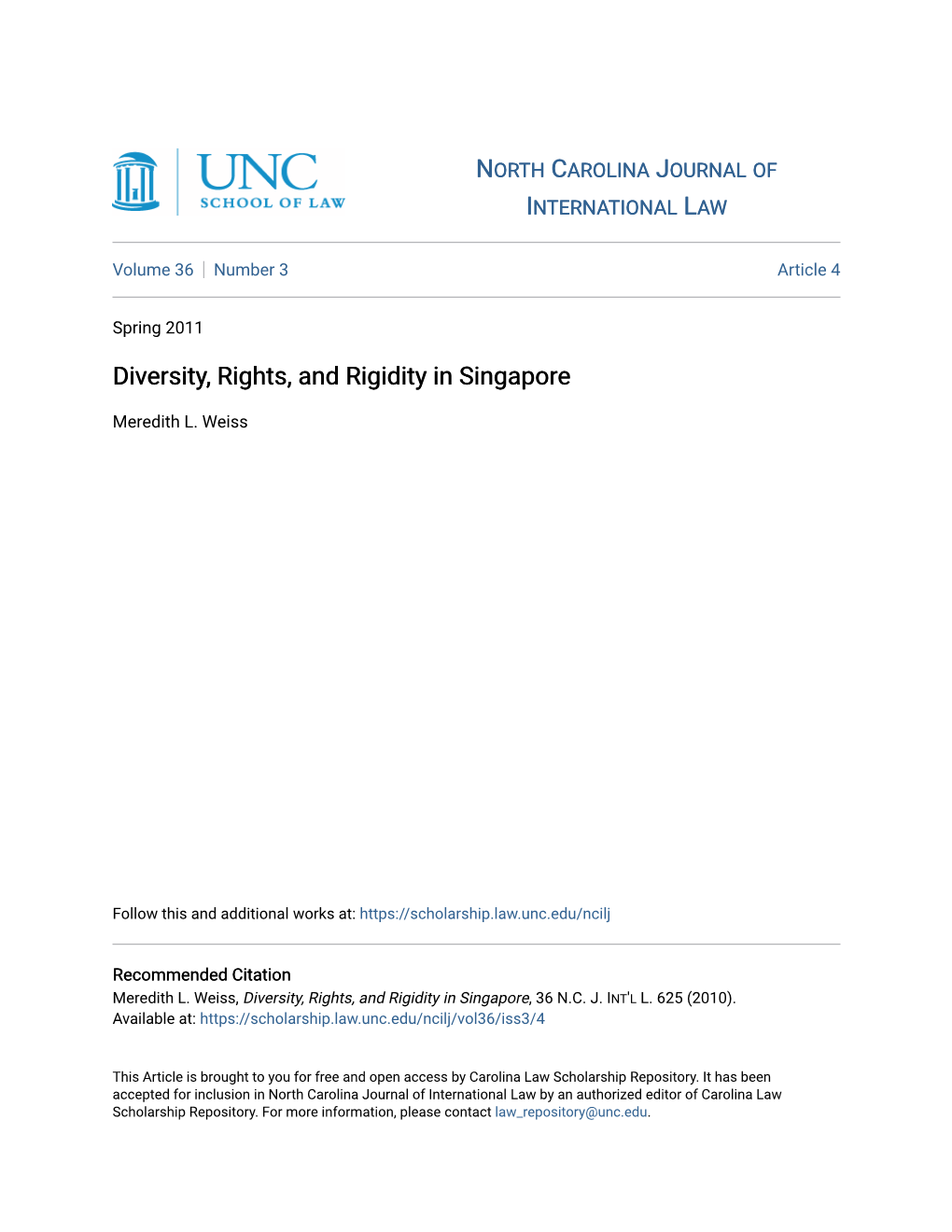 Diversity, Rights, and Rigidity in Singapore