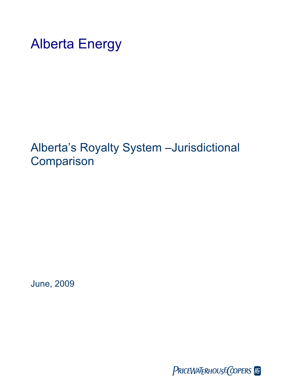 Alberta's Royalty System Jurisdictional Comparison