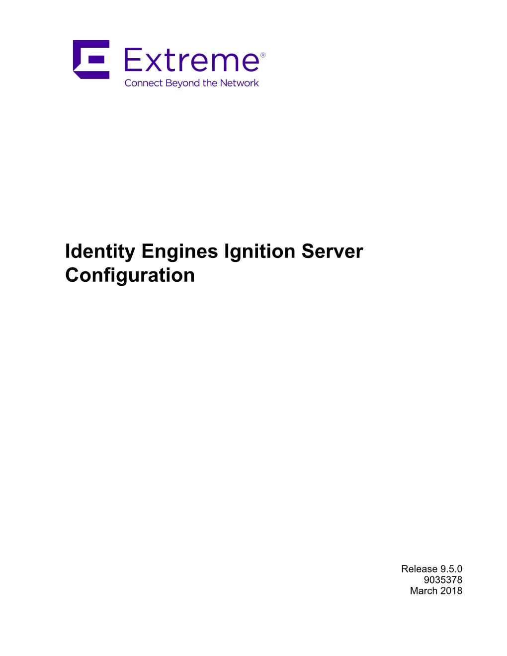 Identity Engines Ignition Server Configuration Rel 9.5.0