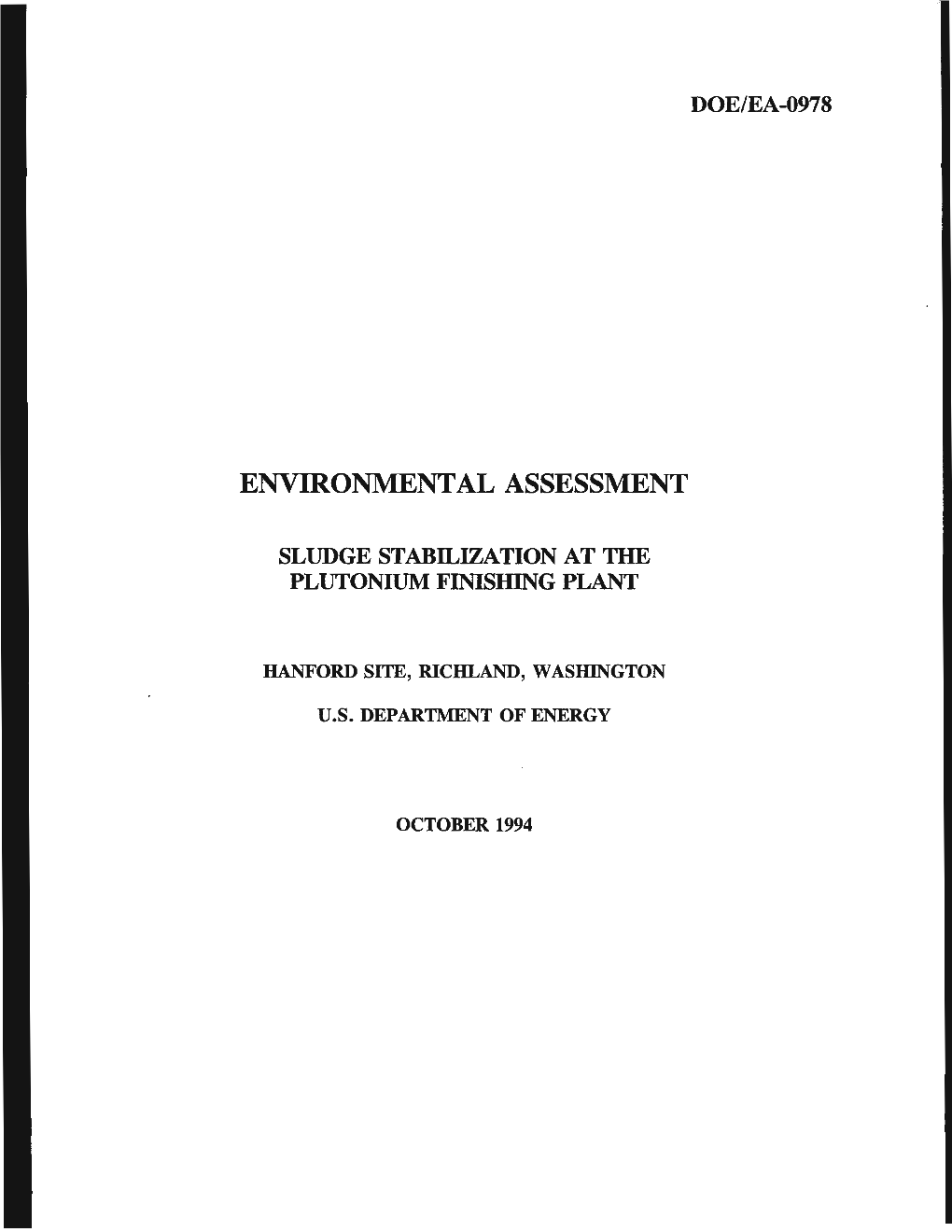 Doe/Ea-0978 Environmental Assessment