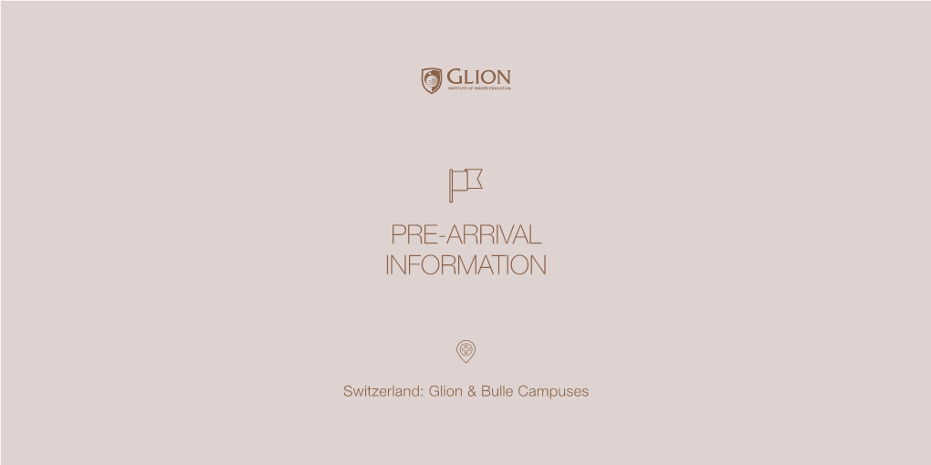 Pre-Arrival Information