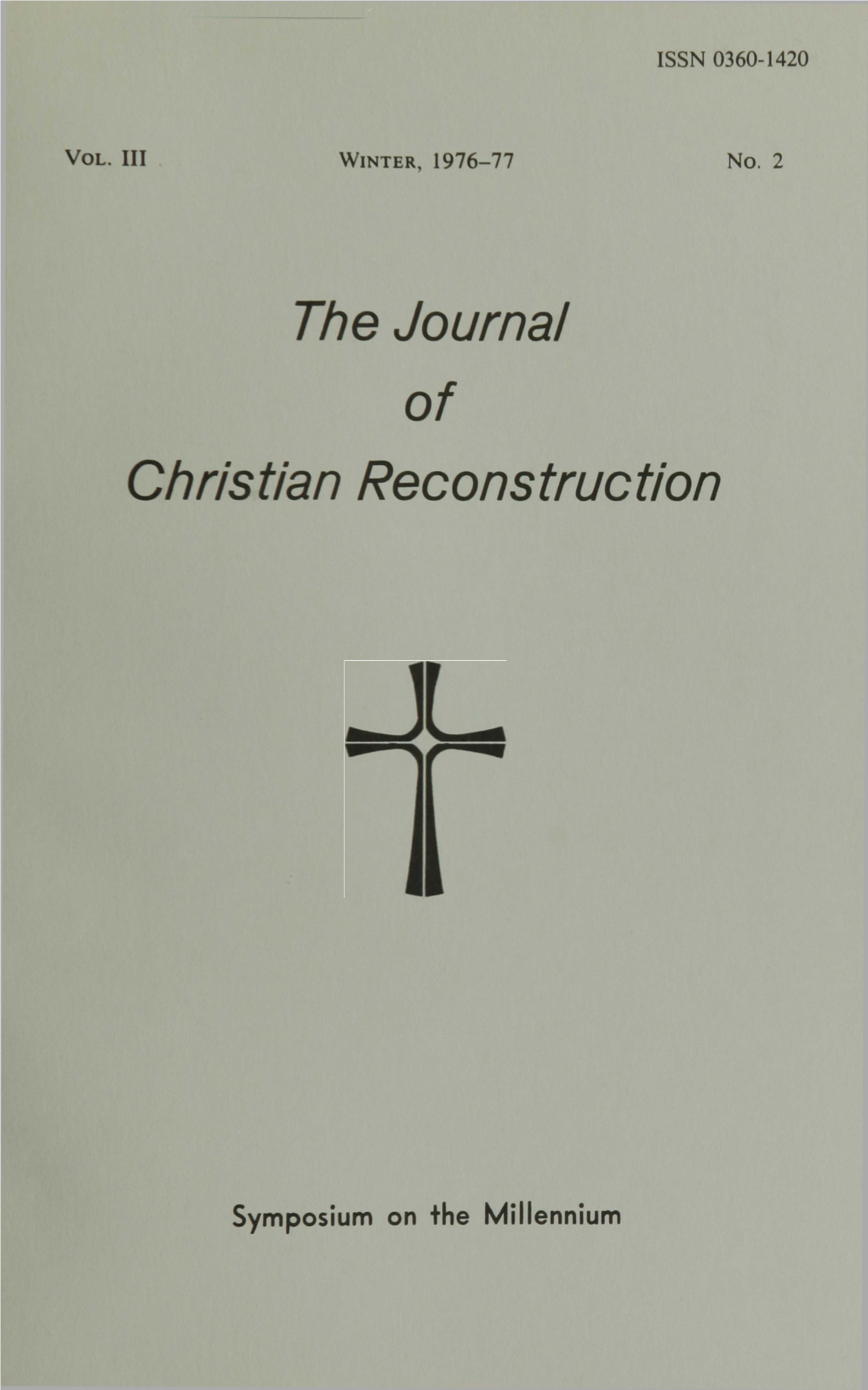 The Journal of Christian Reconstruction