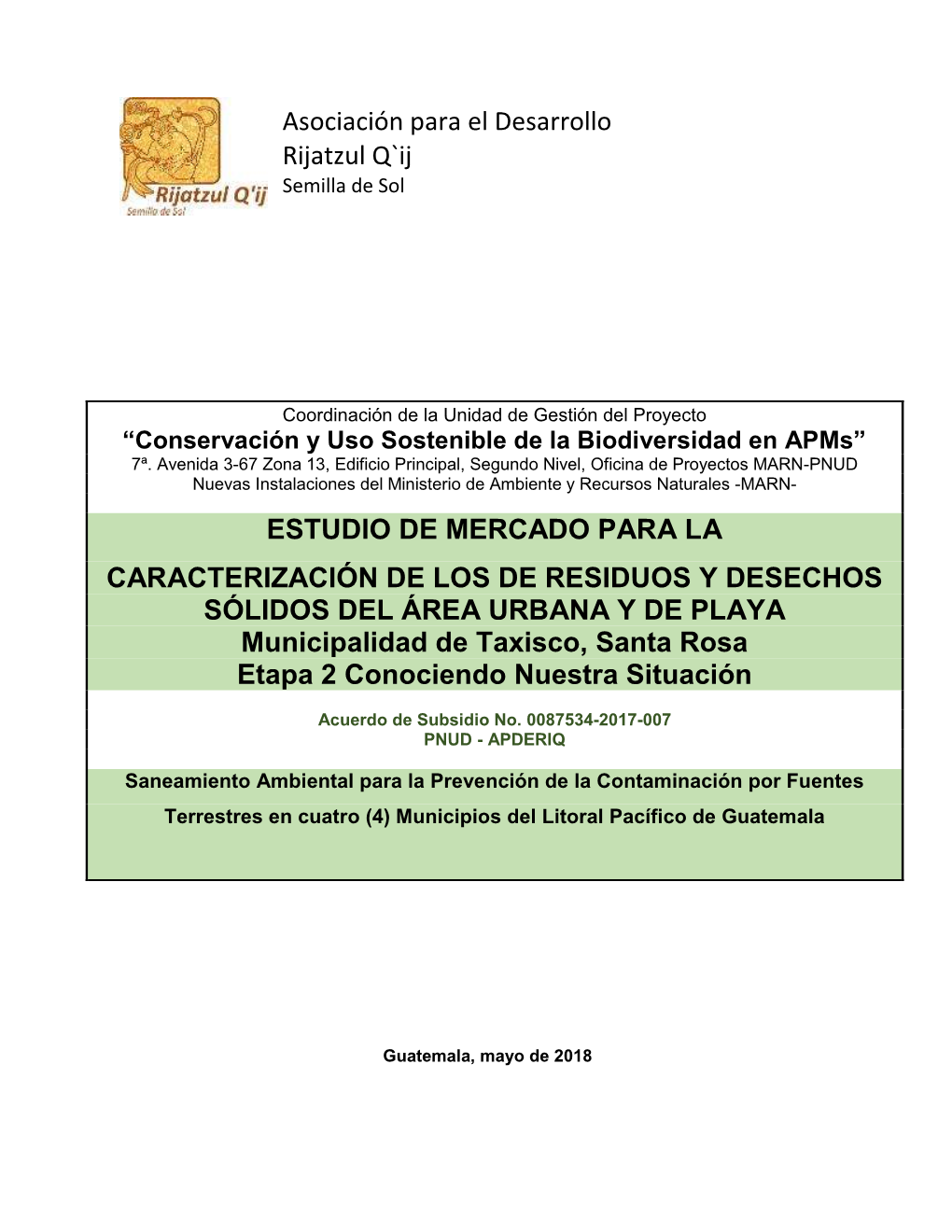 Informe Caracterización RDS Taxisco.Pdf