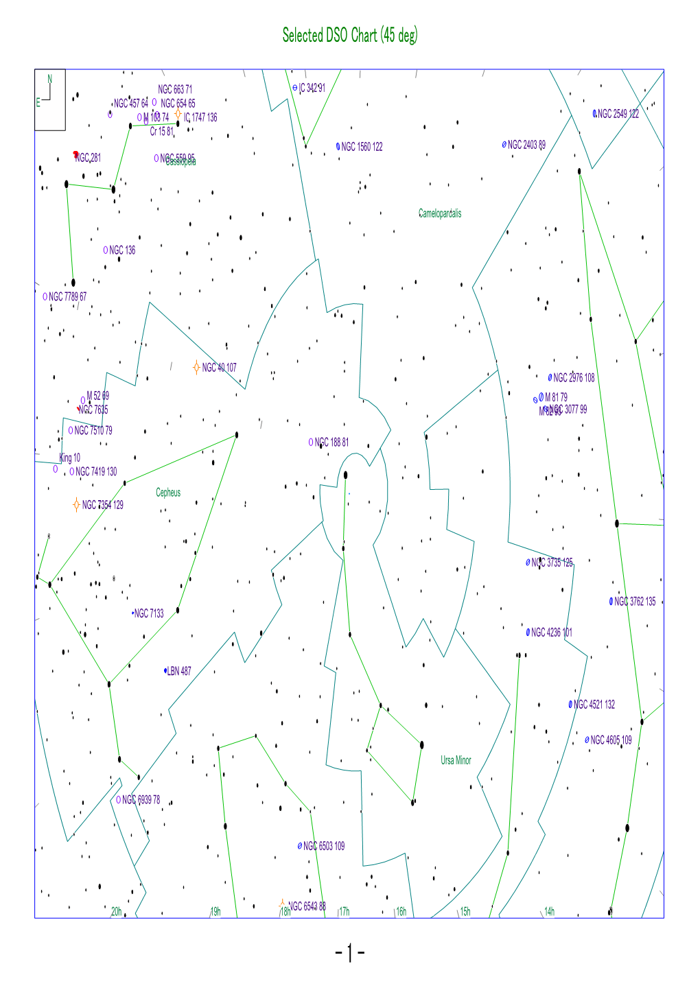 Selected DSO Chart (45 Deg)