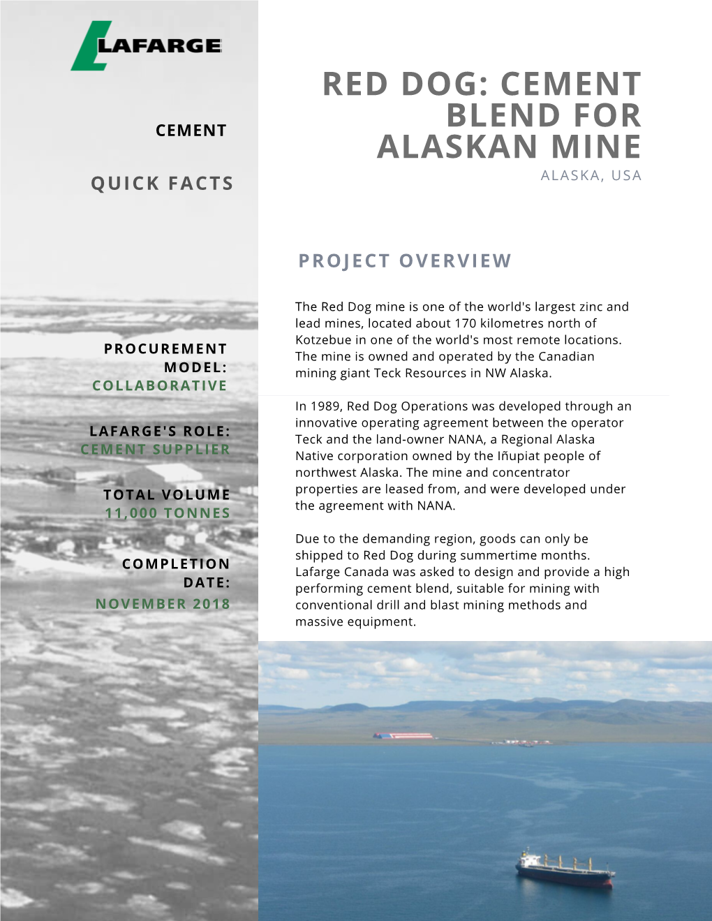 Red Dog: Cement Blend for Alaskan Mine