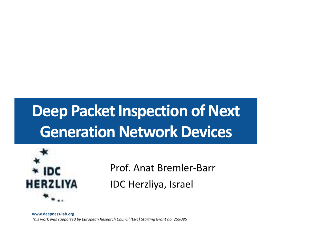 Deep Packet Inspection of Next Generation Network Devices