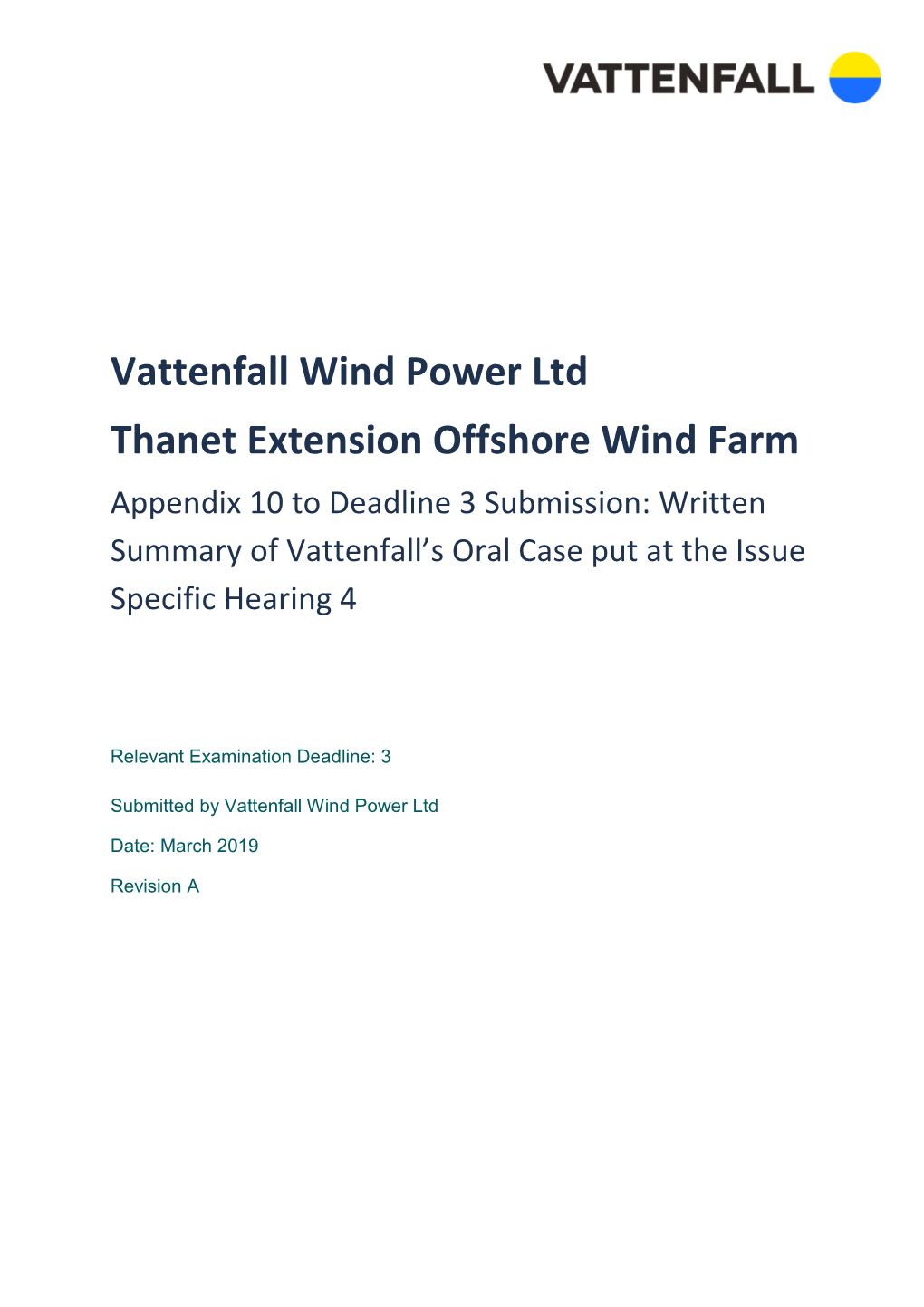 Vattenfall Wind Power Ltd Thanet