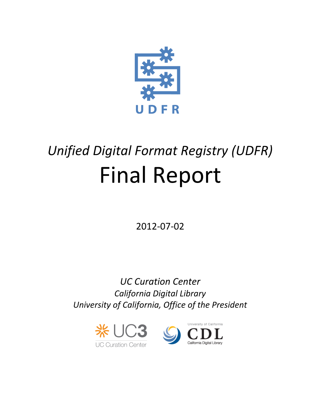 UDFR Final Report Page 1 of 26