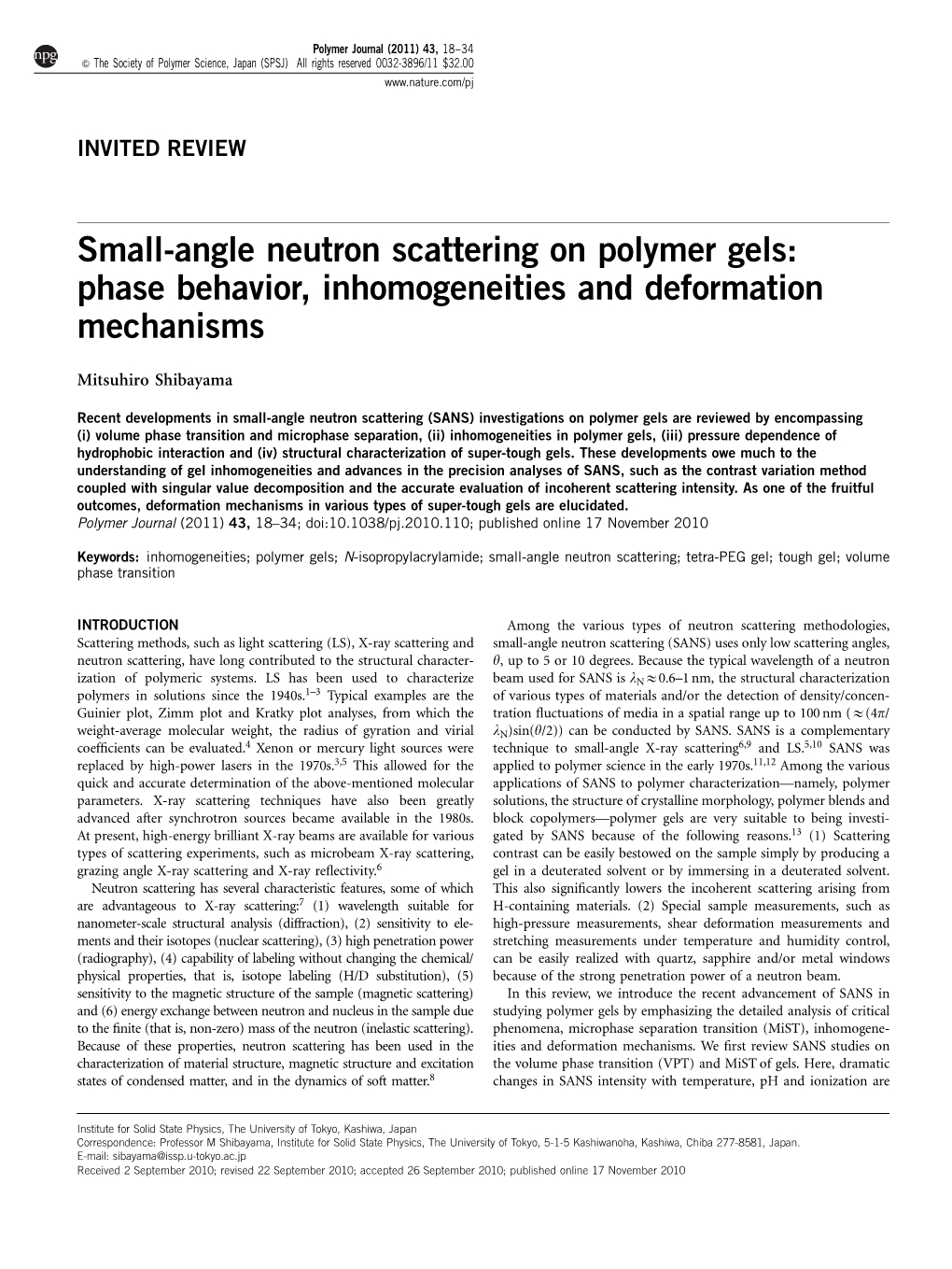 Small-Angle Neutron Scattering on Polymer Gels: Phase Behavior, Inhomogeneities and Deformation Mechanisms